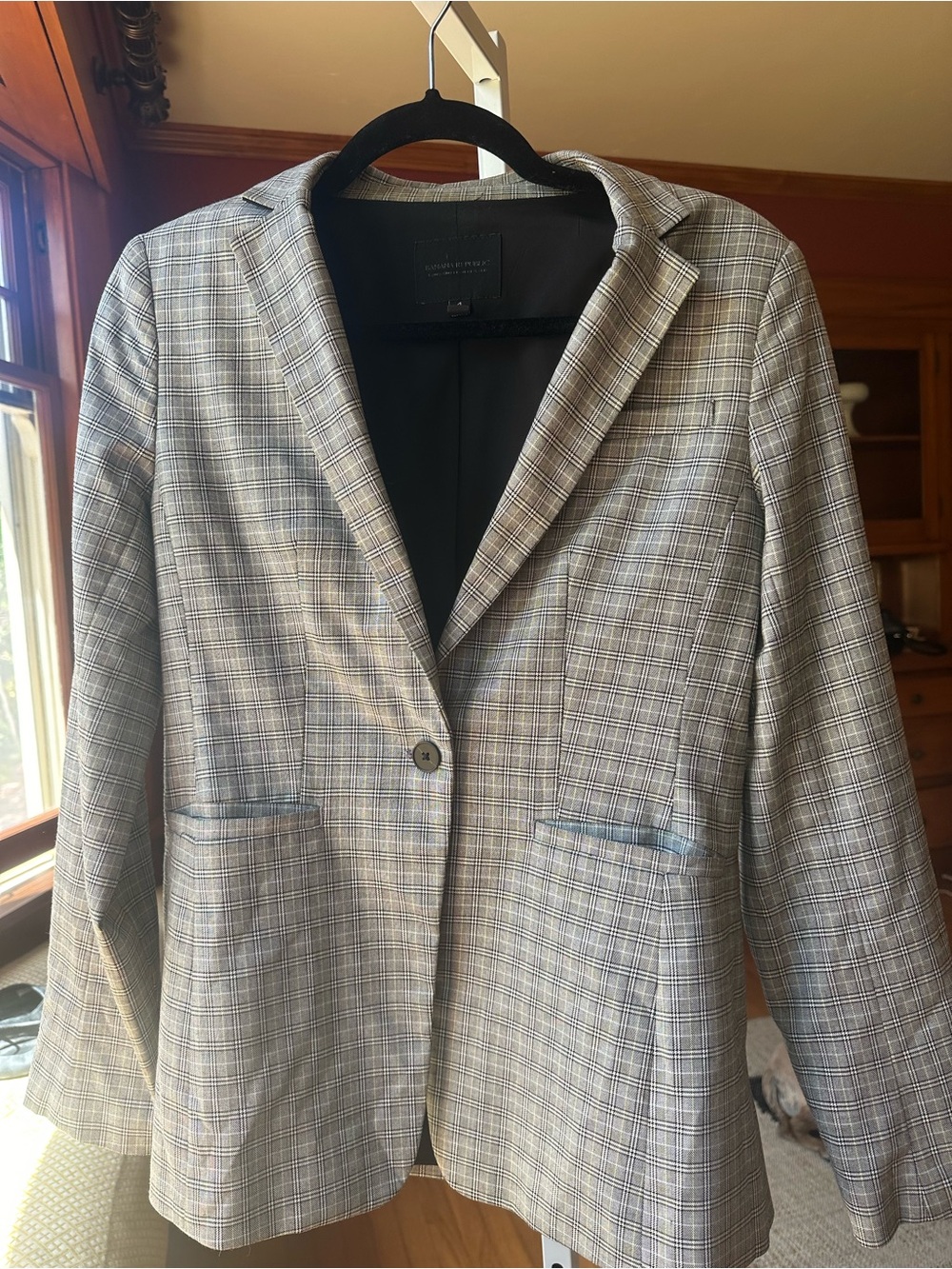 Banana Republic Gray Plaid Women's Blazer